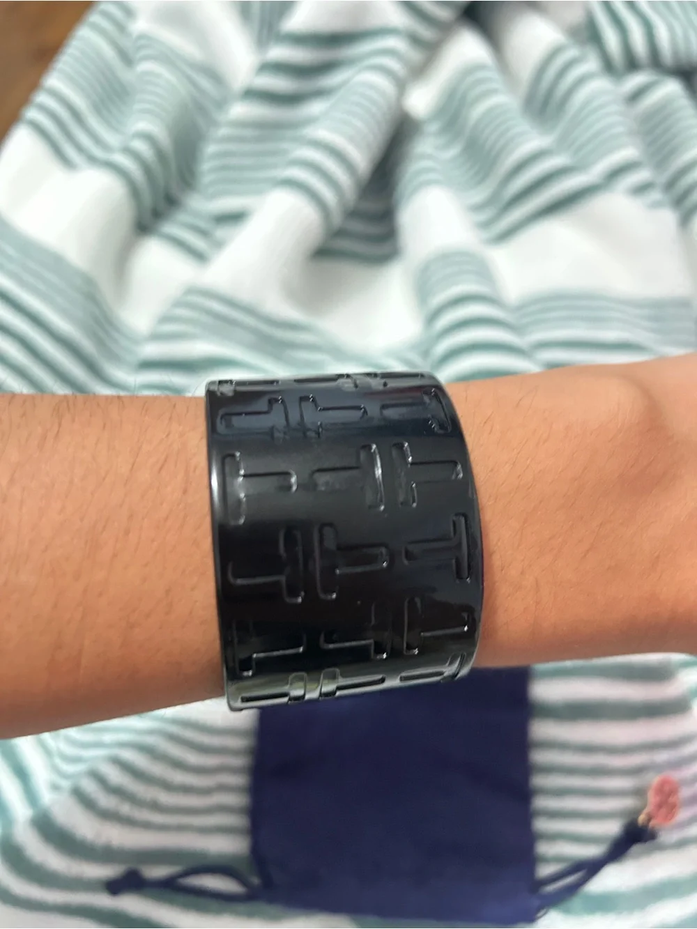 Tory Burch Women’s Black Cuff Bracelet Small